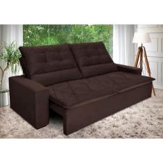 Imagem de Sofá Retrátil/Reclinável Europa 2,00m Suede Velut Marrom c/ Molas Espirais - King House