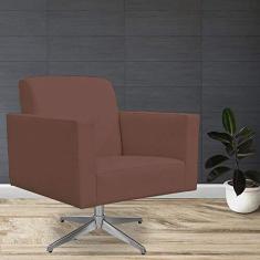 Imagem de Kit 02 Poltronas Decorativas Base Giratória Para Sala de Estar Helô L02 Suede Rosê - Lyam Decor