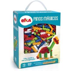 Imagem de Blocos Para Montar Pinos Mágicos 500 Peças - Elka Brinquedos