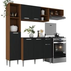 Imagem de Armário De Cozinha Compacta Smart Multimóveis Mp2183 Madeirado-preto Madeirado-preto