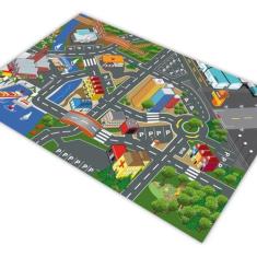 Imagem de Pista Para Carrinhos Miniatura Cidade Lago Prédios 100x50cm