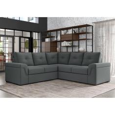 Imagem de Sofá de Canto para Sala de Estar 04 Lugares Bélgica Cinza