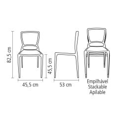 Imagem de Cadeira Tramontina Sofia  com Encosto Fechado em Polipropileno e Fibra de Vidro