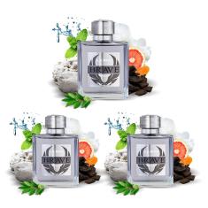 Imagem de Kit 3 Perfumes Importados Masculinos Brave La Rive
