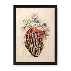 Imagem de Arte Maníacos Quadro Decorativo em Madeira Deixa o Amor Florir Color - 23x16,25cm (Moldura caixa em laca )