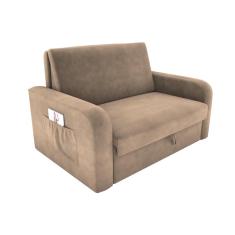 Imagem de Sofá Cama Daiane 2 Lugares com Baú Suede Bege Matrix