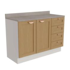 Imagem de Balcão para Pia 120cm Arizona Cabecasa Madeiramadeira Branco/figueira