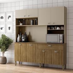 Imagem de Armario De Cozinha Compacta 8 Portas 1 Gaveta Core - Freijó/vanilla Freijó/vanilla