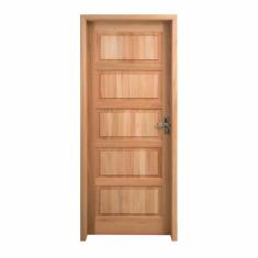 Imagem de Kit Porta Pronta Maciça 214x89cm Eucalipto Esquerda Pp01 Cruzeiro Portas Nude