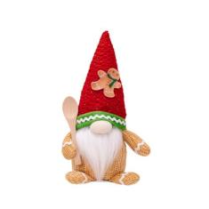 Imagem de Eforcase Figuras de gnomo de homem de gengibre de Natal iluminadas gnomo de Natal de pelúcia brilhante feito à mão tomte sueco acende enfeites de Natal de gnomo de Natal para centros de mesa, janela,