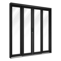 Imagem de Porta de Aço de Correr Central 4 Folhas 213x200cm Facilitá Lucasa Preto