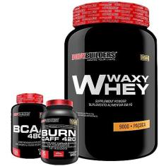 Imagem de Kit Waxy Whey (35%) 900g + BCAA 100g + Pré treino - Bodybuilders Paçoca