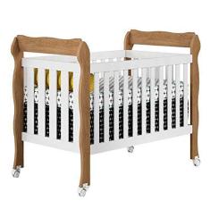 Imagem de Berço Americano 3 em 1 Lila Branco Fosco com Amadeirado Carolina Baby