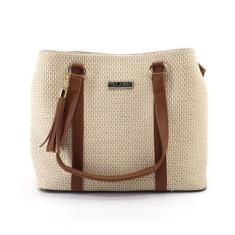 Imagem de Bolsa Sacola Palha Grande Feminina Praia Piscina Moda Luxo - Talassa B