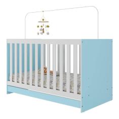 Imagem de Berço 3 Em 1 Para Colchão 130 X 60cm Doce De Leite Multimóveis Mp0527r Azul