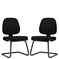 Imagem de Kit 02 Cadeiras Para Escritório Job L02 Fixa Crepe  - Lyam Decor