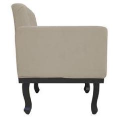 Imagem de kit 02 Poltronas Classic Pés Luís XV Suede Bege - Amarena Móveis
