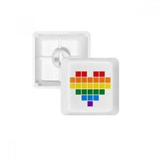 Imagem de Rainbow Gay Lésbica pequena caixa coração teclado mecânico PBT kit de atualização para jogos