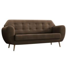 Imagem de Sofá 3 Lugares Beegees Veludo Marrom