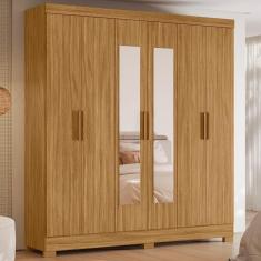 Imagem de Guarda Roupa Casal 6 Portas 2 Gavetas com Espelho Freijó Valença - Moval