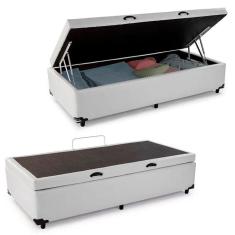 Imagem de Cama Box Baú Solteiro Sintético Sereneprime Branco 88x188x44