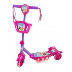 Imagem de Patinete Princesa 3 Rodas Infantil Musical Com Luzes E Cesta - Dm Toys