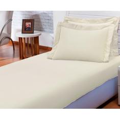 Imagem de Jogo De Lençol Viúva Algodão Solteirão C/ Elástico 180 Fios - Cortinas