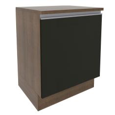 Imagem de Balcão Madesa Glamy 60 cm 1 Porta - Rustic/Preto