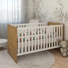 Imagem de Berço Baby 100% Mdf com Mosquiteiro Branco/Madeirado Ypê - Panorama Móveis