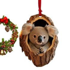 Imagem de Enfeites de Natal de Animais,Enfeites de Árvore de Natal de Animais | Ornamentos de animais Sinais de Natal - Pingente de saco de ornamento de carro acrílico 2D, decoração de casa de ornamento de féri