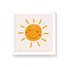 Imagem de Arte Maníacos Quadro Decorativo Sol Sorriso - 30x30cm (Moldura em laca )