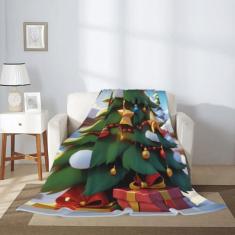 Imagem de Árvore de Natal Branca Neve Casa Flanela Lã Leve Cama Sofá Viagem Acampamento Cobertor de Veludo Macio Pelúcia Cobertor Decorativo Fofo Todas as Estações