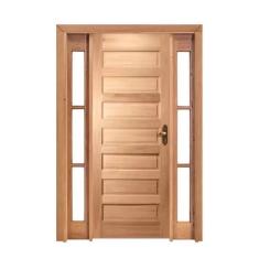 Imagem de 2 Kits Porta de Madeira 2 Vitrôs Esquerda 213cmx136cmx12cm Pe28 Esel Natural