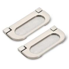 Imagem de Evionlin 【Pacote com 5】 Puxador embutido preto puxador invisível para gaveta, instalação oculta, polida, embutida, mobiliário, puxador de porta de armário com parafusos