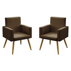 Imagem de Kit 2 Poltronas Vega Sued Marrom Aradecor