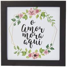 Imagem de Arte Maníacos Quadro Decorativo Guirlanda O Amor Mora Aqui - 46x32,5cm (Moldura em laca )