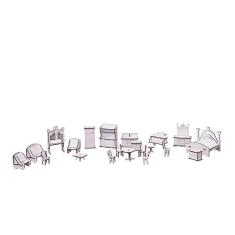 Imagem de Kit Casinha Bonecas Decorativa Mirian 21 Moveis S+B - Darama