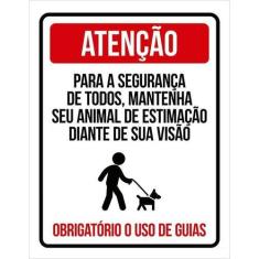 Imagem de Placa Condomínio Atenção Animais Estimação Uso Coleira 27X35 - Sinaliz
