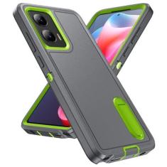 Imagem de IDweel Capa para Moto G Stylus 5G, capa para Moto G Stylus 5G com suporte, 3 em 1, à prova de choque, fina, híbrida, proteção resistente, capa rígida de policarbonato macio, capa de silicone macio,