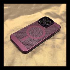 Imagem de Capa de telefone com resfriamento respirável e dissipação de calor para iPhone 14 13 12 11 Pro Max 14 Plus 14Pro Max Capa magnética de carregamento sem fio, PC8001T11, para iPhone 13Pro