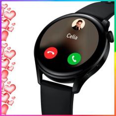 Imagem de Relogio Smartwatch Para meu Amor Feminino Preto Redondo Para Samsung A