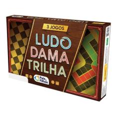 Imagem de Jogo 3 Jogos Ludo, Dama e Trilha Tabuleiro - Pais e Filhos - Pais & Fi