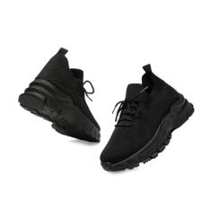 Imagem de Bernal Tênis feminino para trabalho, tênis, moderno, macio, leve, malha respirável, antiderrapante, cadarço e compras, Laço preto, 40