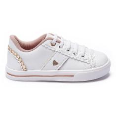 Imagem de Tênis Calce-Fácil Infantil Menina Cadarço Elástico Babadinhos Pequito-Feminino