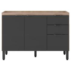 Imagem de Balcão Para Pia de Cozinha 1,20m Sem Tampo Firenze Avena Grafito Demóbile