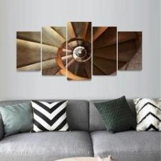 Imagem de Quadro decorativo Escada Espiral Arquitetura Mosaico 5 Peças