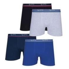 Imagem de Kit C/ 4 Cuecas Boxer Lupo Algodão Elastano Cotton - 523