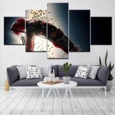 Imagem de Quadro Decorativo Deadpool4 5 peças 130x65 cm em tecido