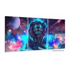 Imagem de Quadro Decorativo Leão do Universo Em Tecido120x60 3 peças