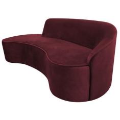 Imagem de Sofá Curvo 03 Lugares 180cm Eron Braço Esquerdo Veludo Vermelho - Next